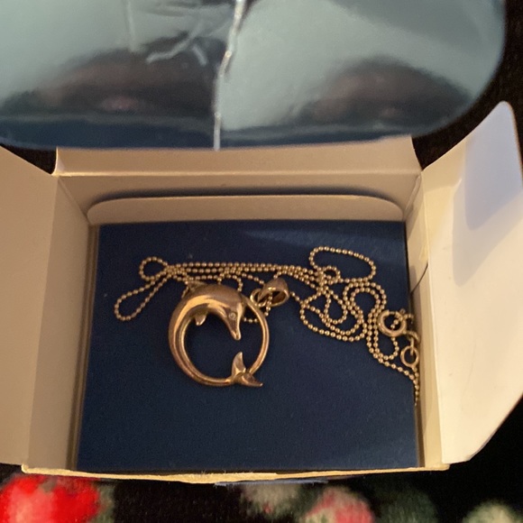 STERLING SILVER RHINESTONE ACCENTED DOLPHIN PENDANT AVON - Picture 2 of 9